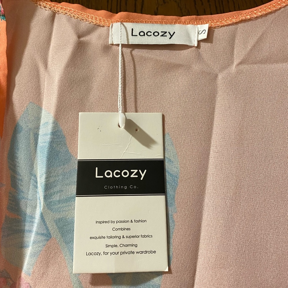 NWT Lacozy Women’s a Orange Floral Cover Up - Picture 3 of 3